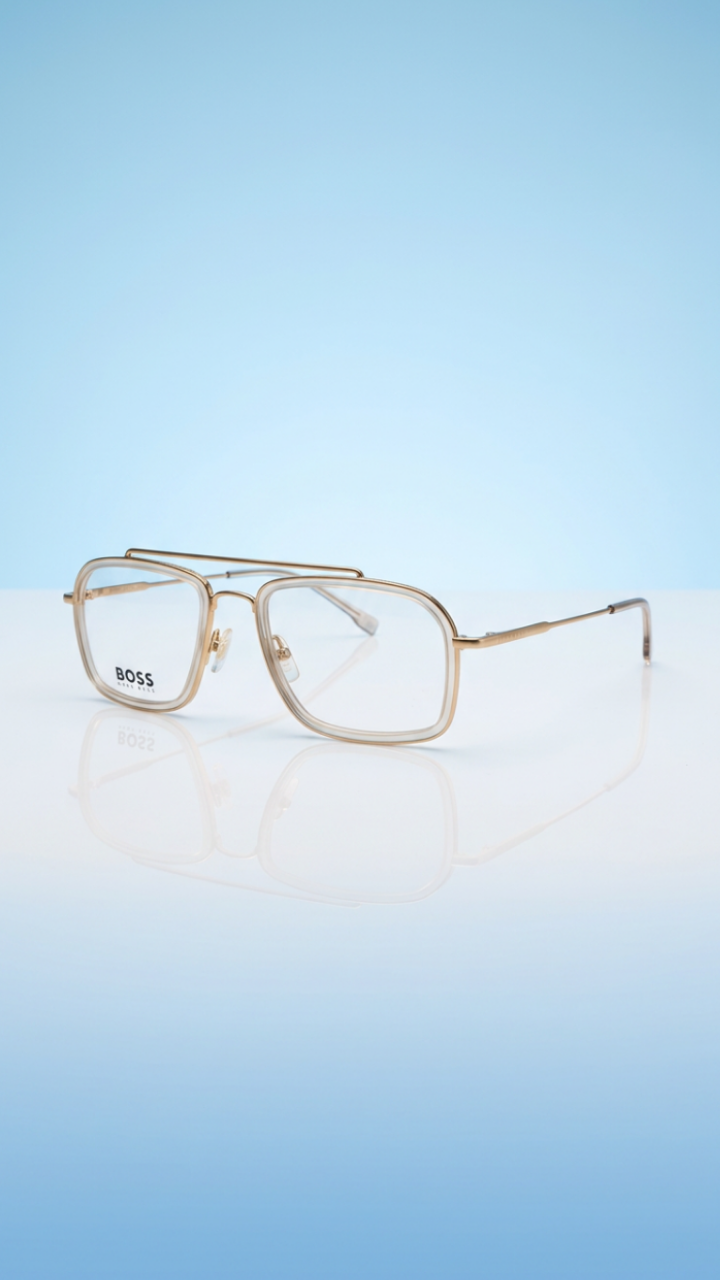 BOSS Modern Navigator Glasses – Champagne Gold