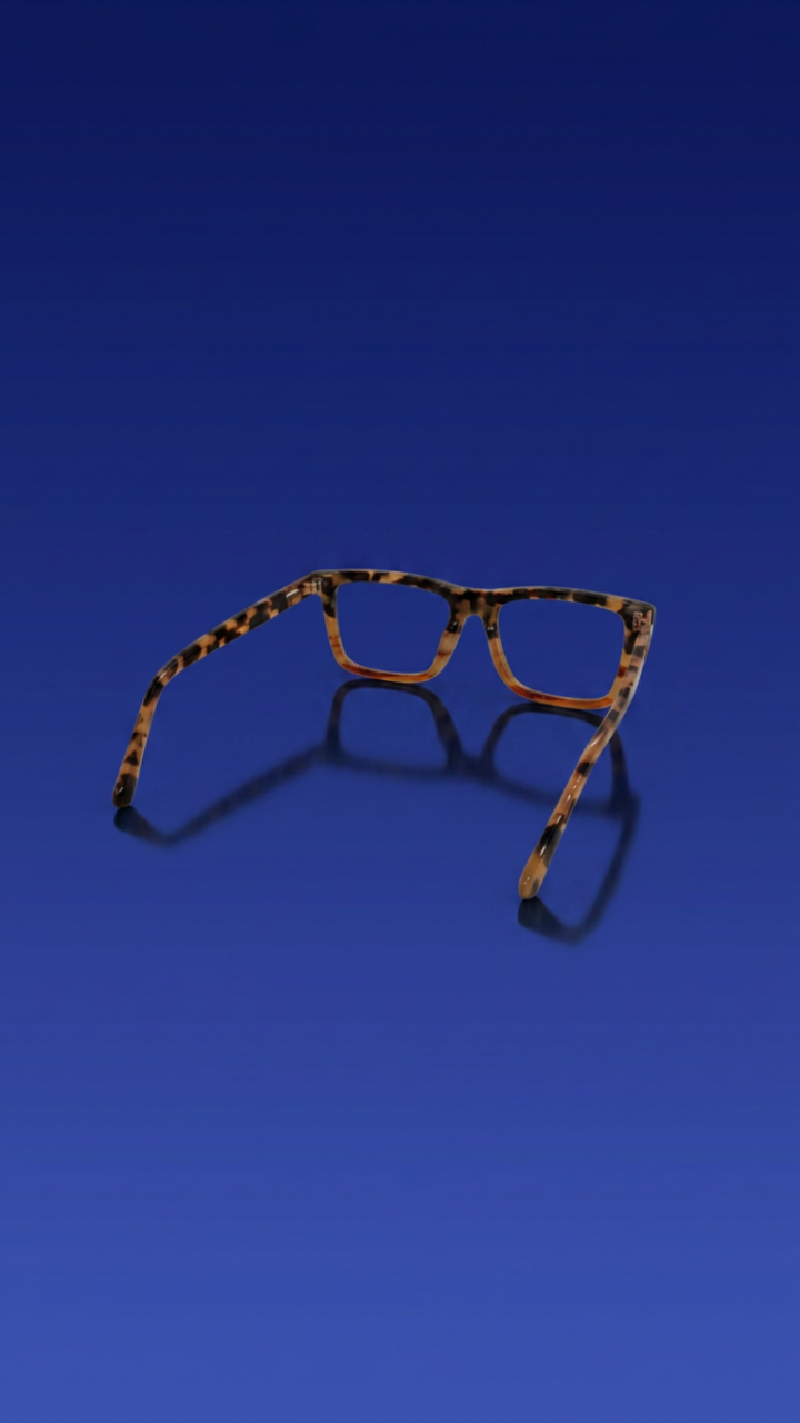 Calvin Klein Angular Square Glasses – Light Tortoise