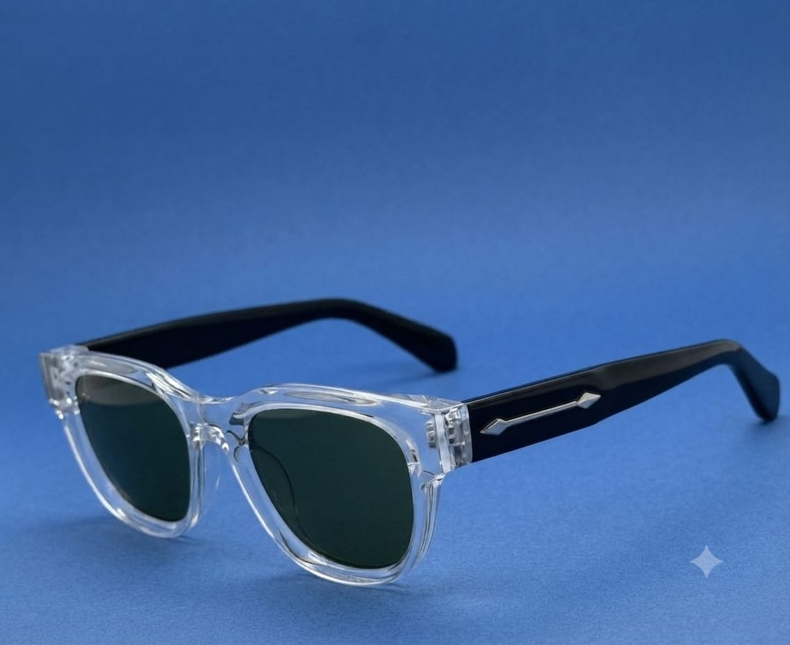 black temples accented with silver arrowhead