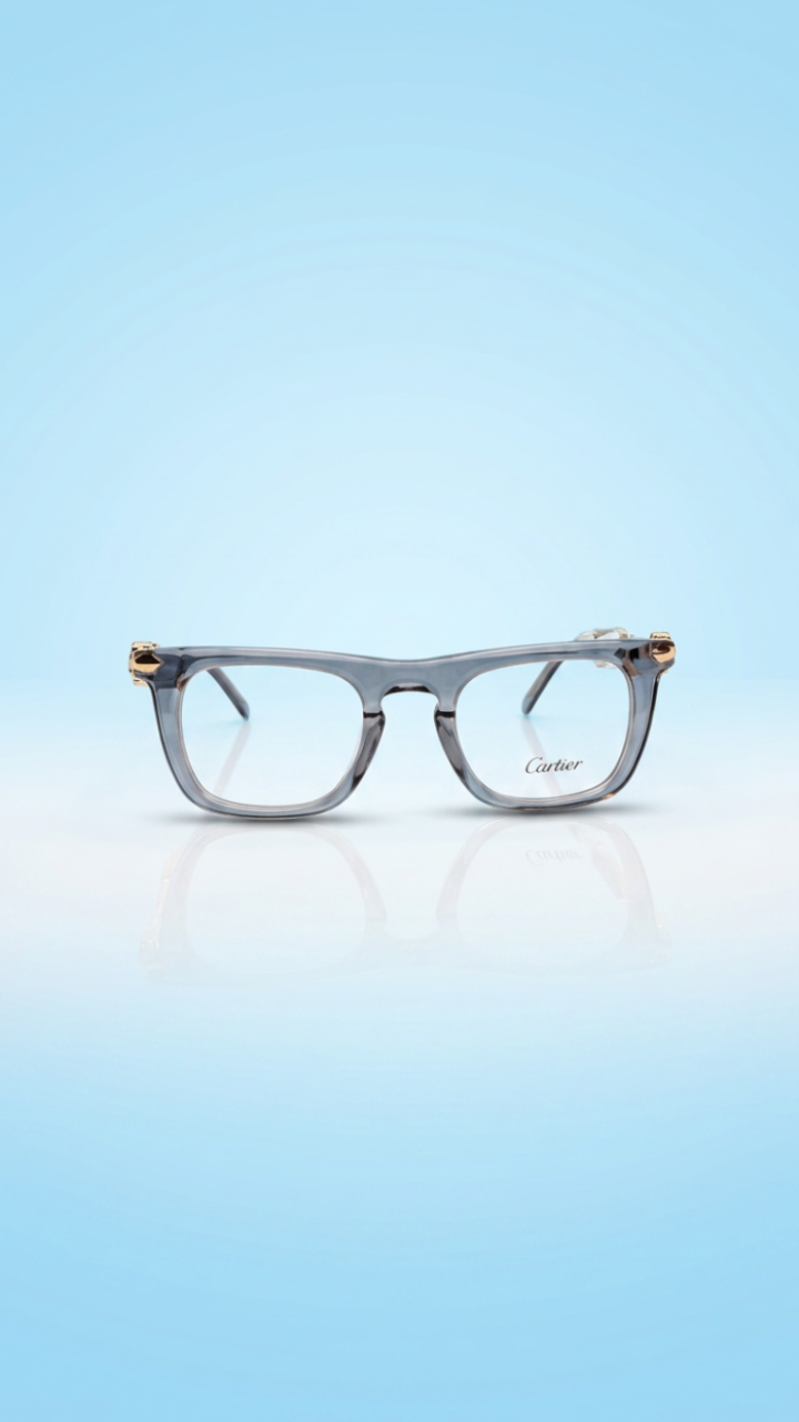 Sterling – Translucent Grey Square Glasses