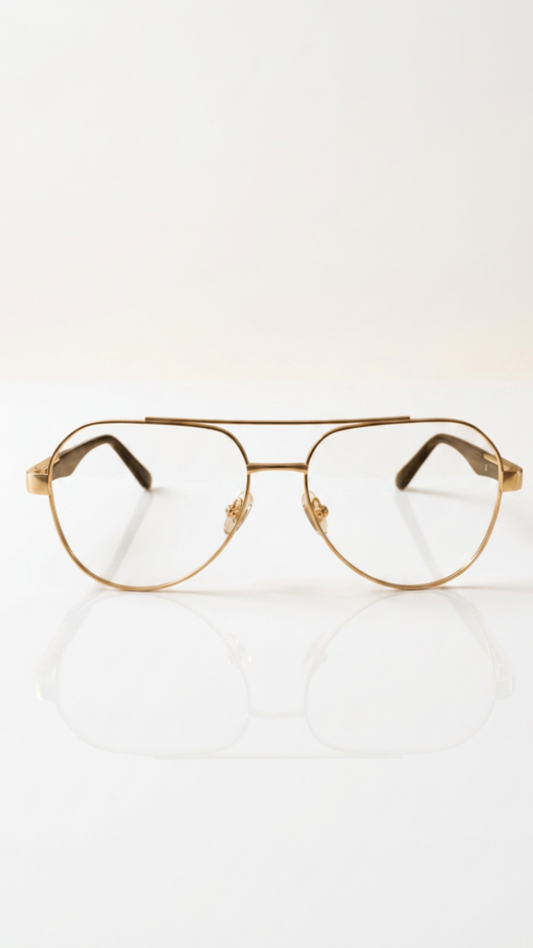 Aero Vintage Aviator Glasses – Polished Gold