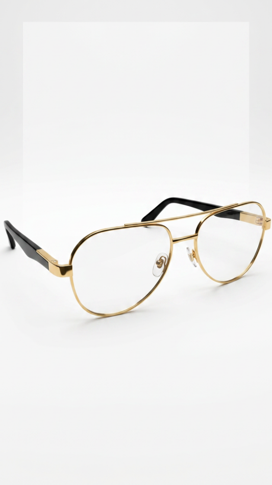 Aero Vintage Aviator Glasses – Polished Gold