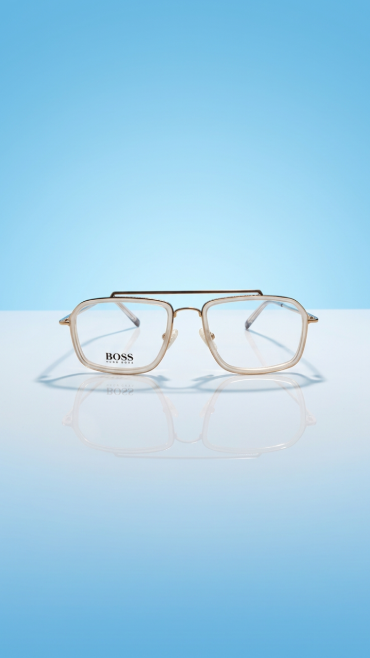 BOSS Modern Navigator Glasses – Champagne Gold