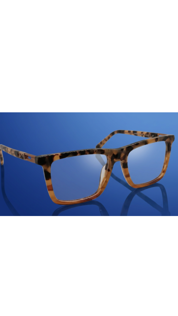 Calvin Klein Angular Square Glasses – Light Tortoise