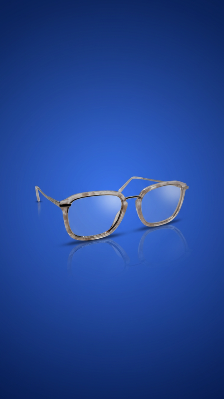 Felix Minimalist Rounded Square Glasses – Crystal Ash
